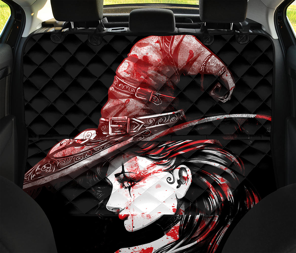 Halloween Vampire Girl Print Pet Car Back Seat Cover