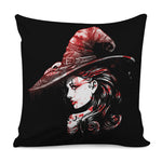 Halloween Vampire Girl Print Pillow Cover
