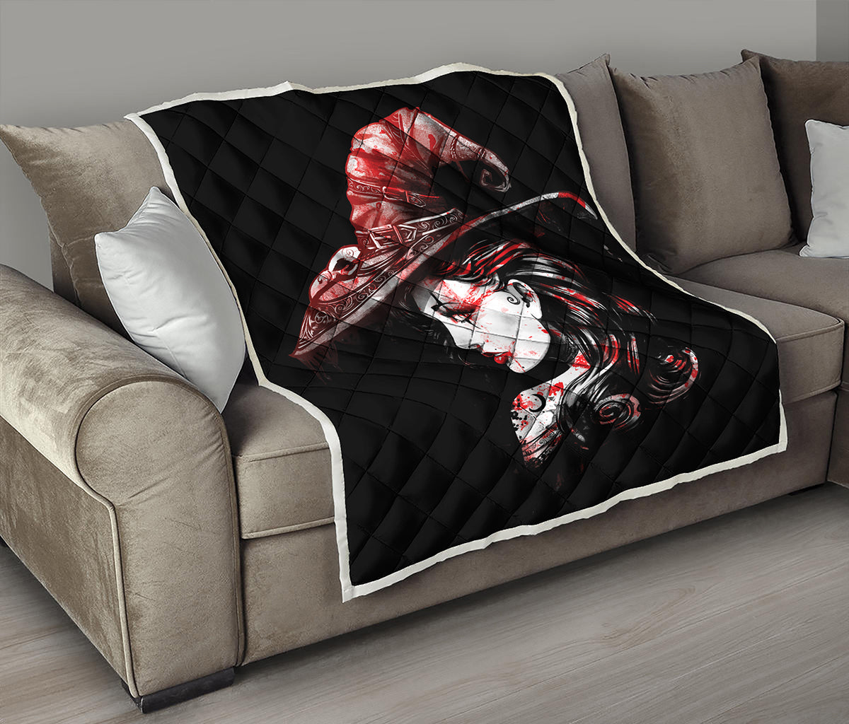 Halloween Vampire Girl Print Quilt