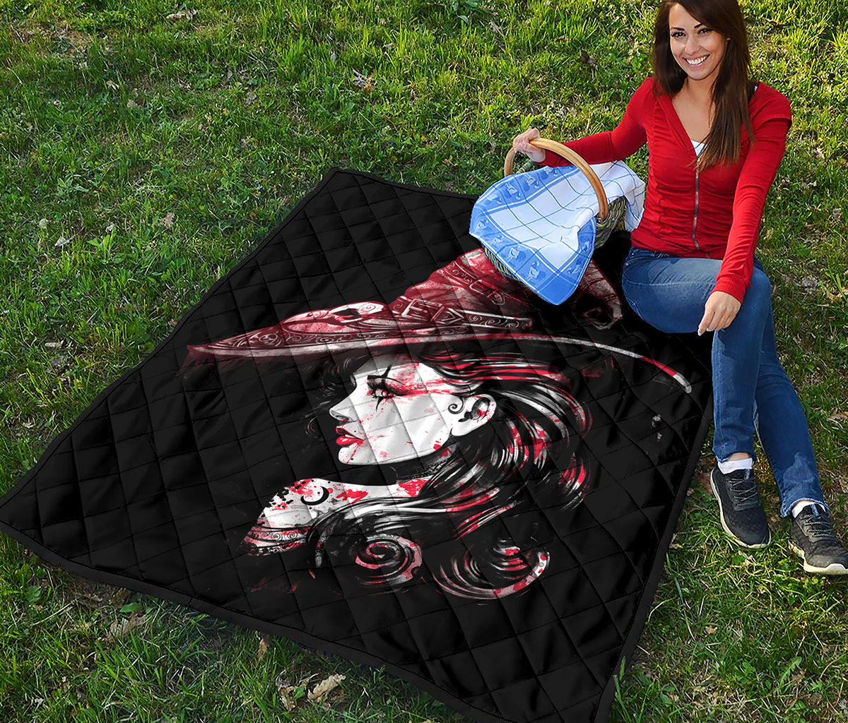 Halloween Vampire Girl Print Quilt