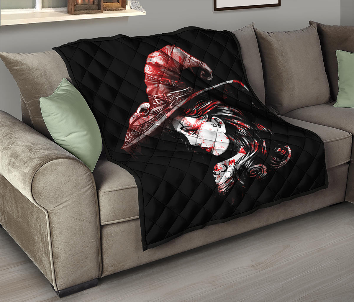 Halloween Vampire Girl Print Quilt
