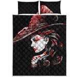 Halloween Vampire Girl Print Quilt Bed Set