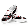 Halloween Vampire Girl Print White Slip On Sneakers