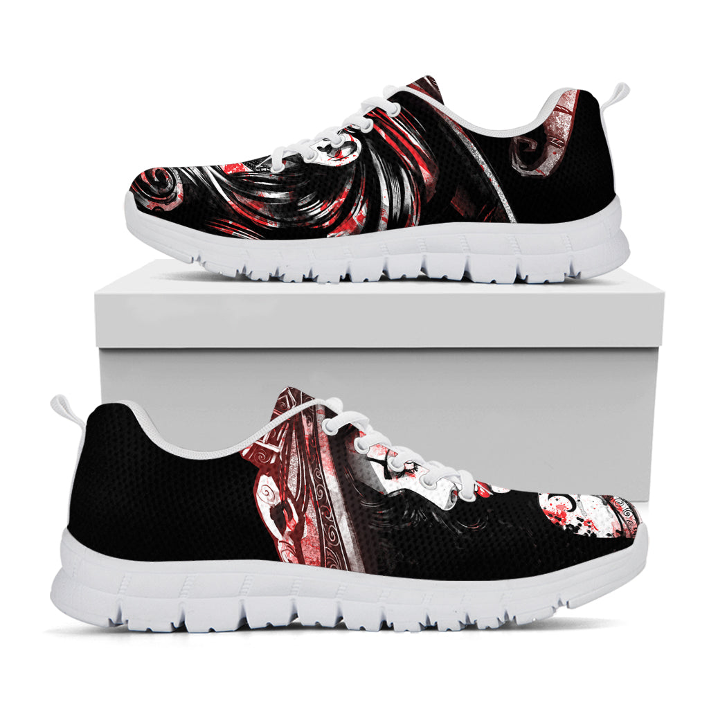 Halloween Vampire Girl Print White Sneakers