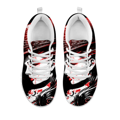 Halloween Vampire Girl Print White Sneakers