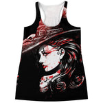 Halloween Vampire Girl Print Women's Racerback Tank Top
