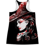 Halloween Vampire Girl Print Women's Racerback Tank Top
