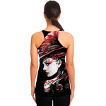 Halloween Vampire Girl Print Women's Racerback Tank Top