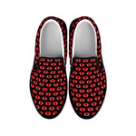 Halloween Vampire Lips Pattern Print Black Slip On Shoes