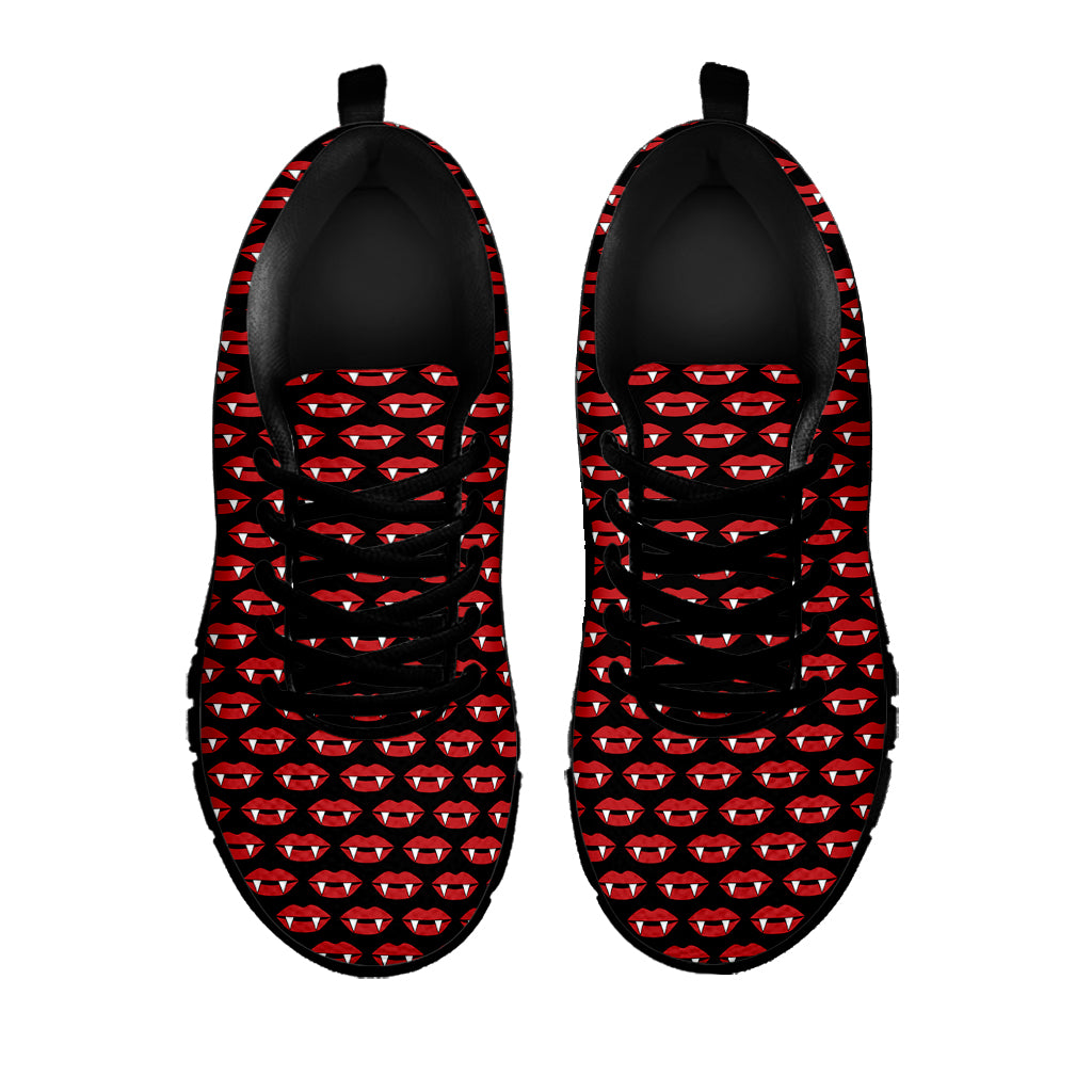 Halloween Vampire Lips Pattern Print Black Sneakers