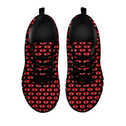 Halloween Vampire Lips Pattern Print Black Sneakers