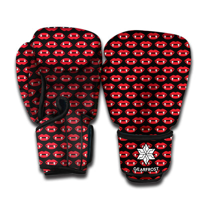 Halloween Vampire Lips Pattern Print Boxing Gloves
