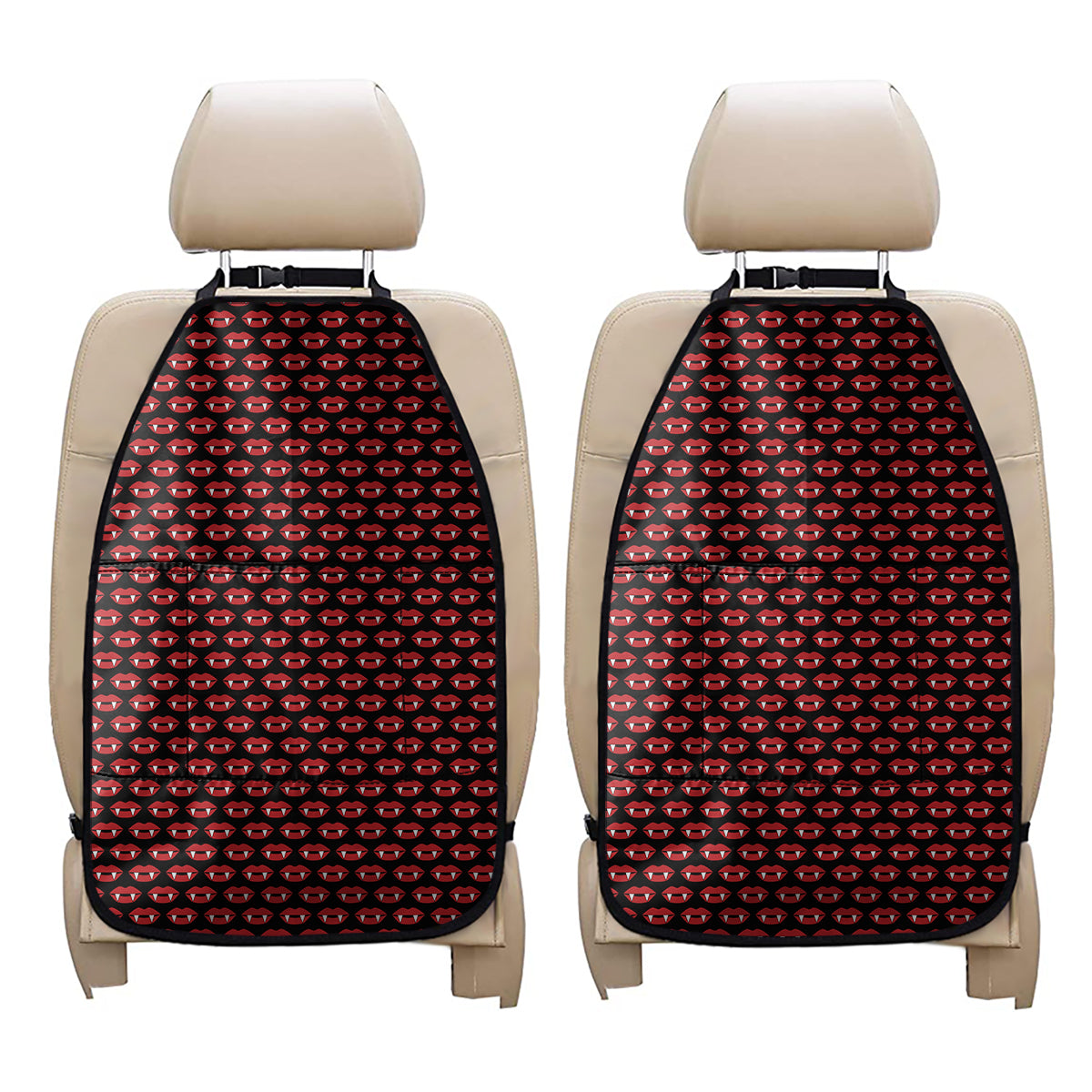 Halloween Vampire Lips Pattern Print Car Seat Organizers