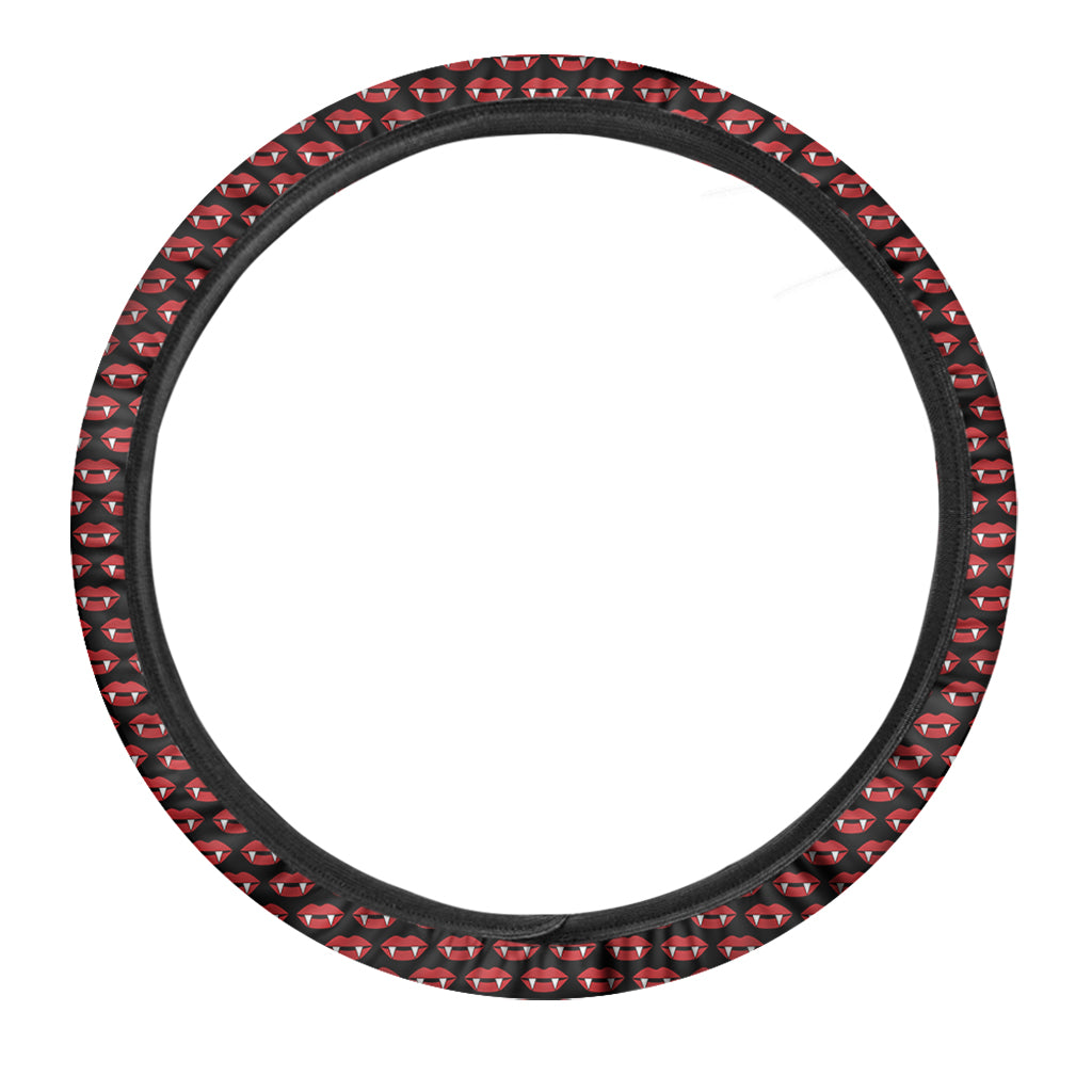 Halloween Vampire Lips Pattern Print Car Steering Wheel Cover