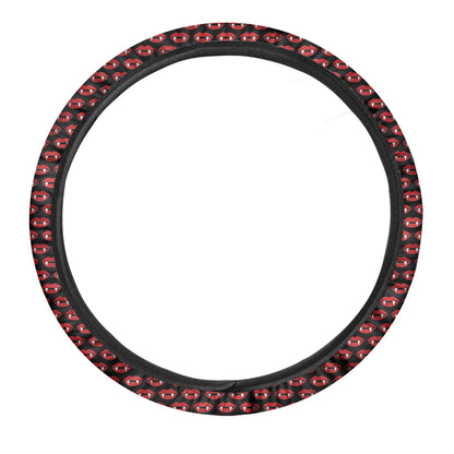 Halloween Vampire Lips Pattern Print Car Steering Wheel Cover