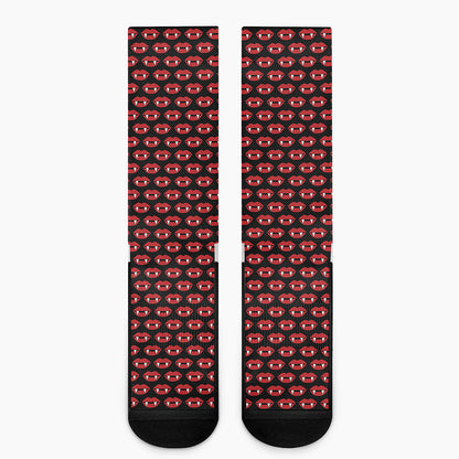 Halloween Vampire Lips Pattern Print Crew Socks