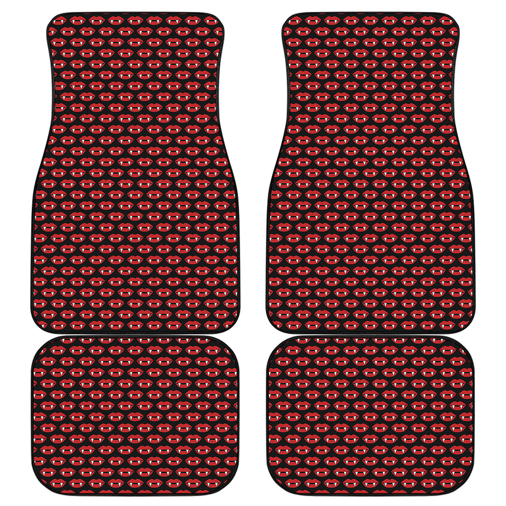 Halloween Vampire Lips Pattern Print Front and Back Car Floor Mats