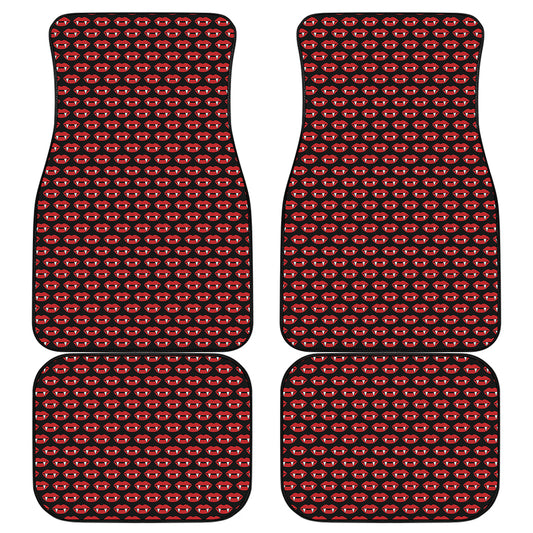 Halloween Vampire Lips Pattern Print Front and Back Car Floor Mats
