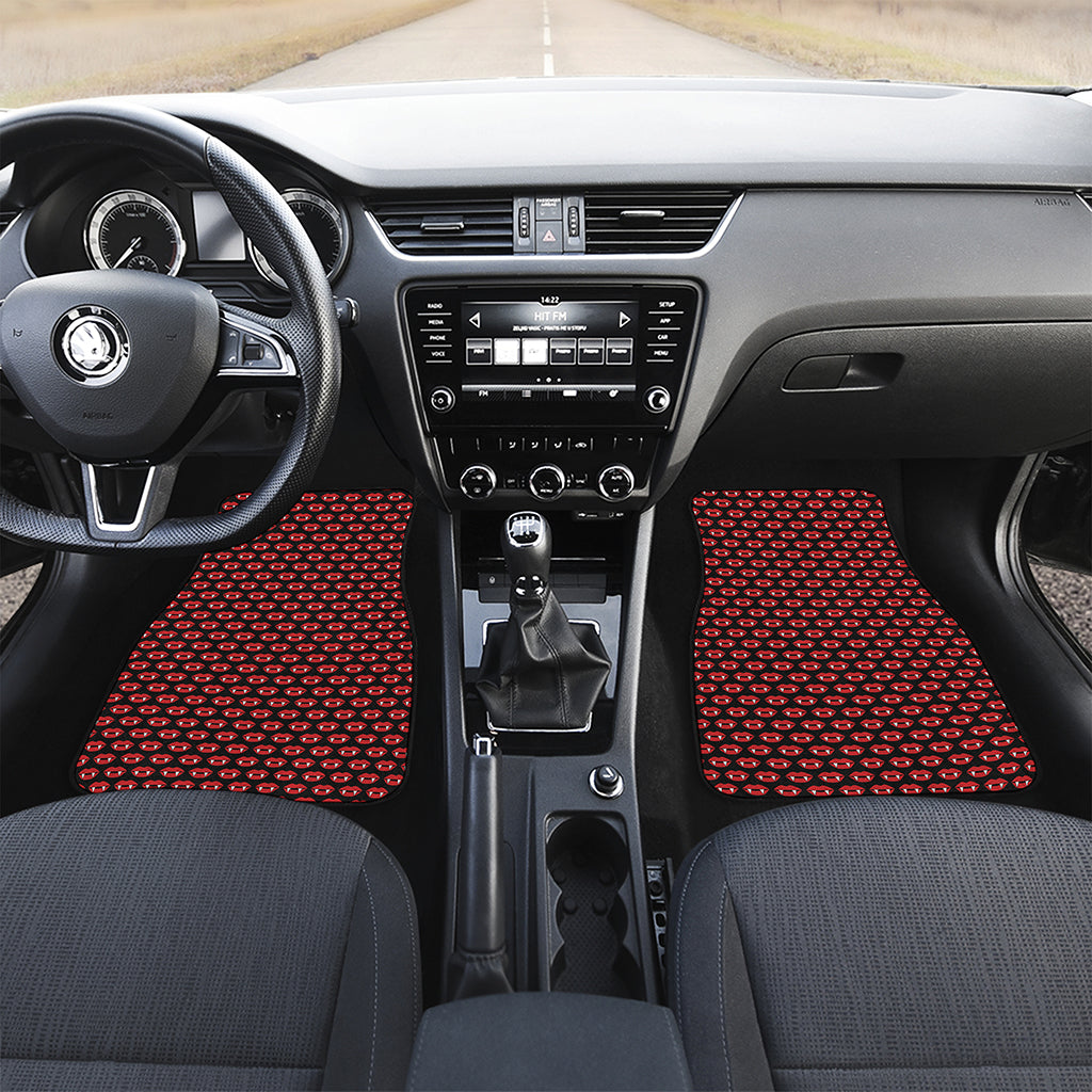 Halloween Vampire Lips Pattern Print Front and Back Car Floor Mats