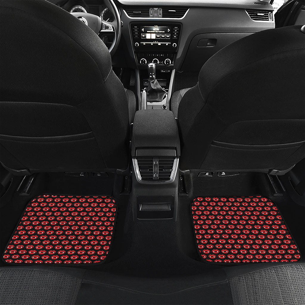 Halloween Vampire Lips Pattern Print Front and Back Car Floor Mats