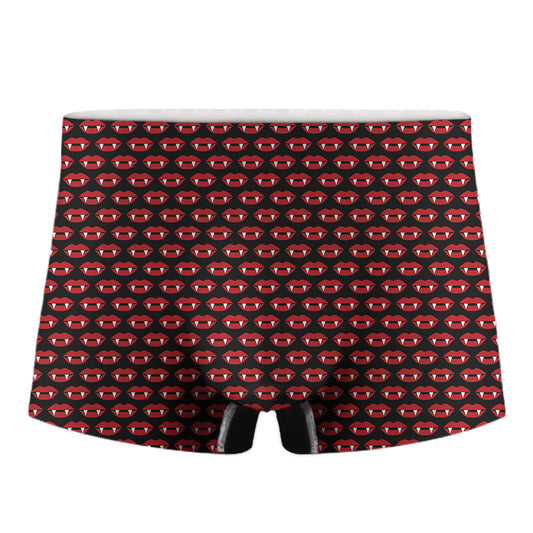 Halloween Vampire Lips Pattern Print Men's Boxer Briefs