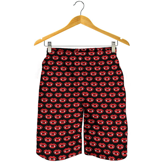 Halloween Vampire Lips Pattern Print Men's Shorts