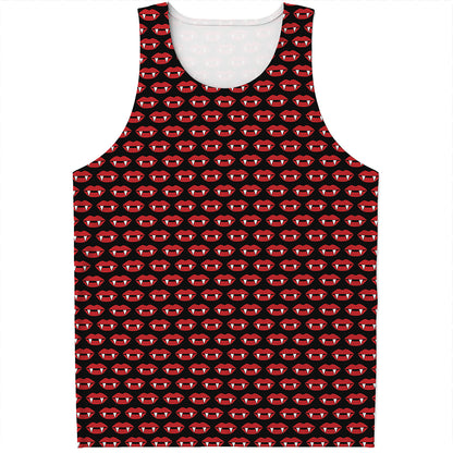 Halloween Vampire Lips Pattern Print Men's Tank Top