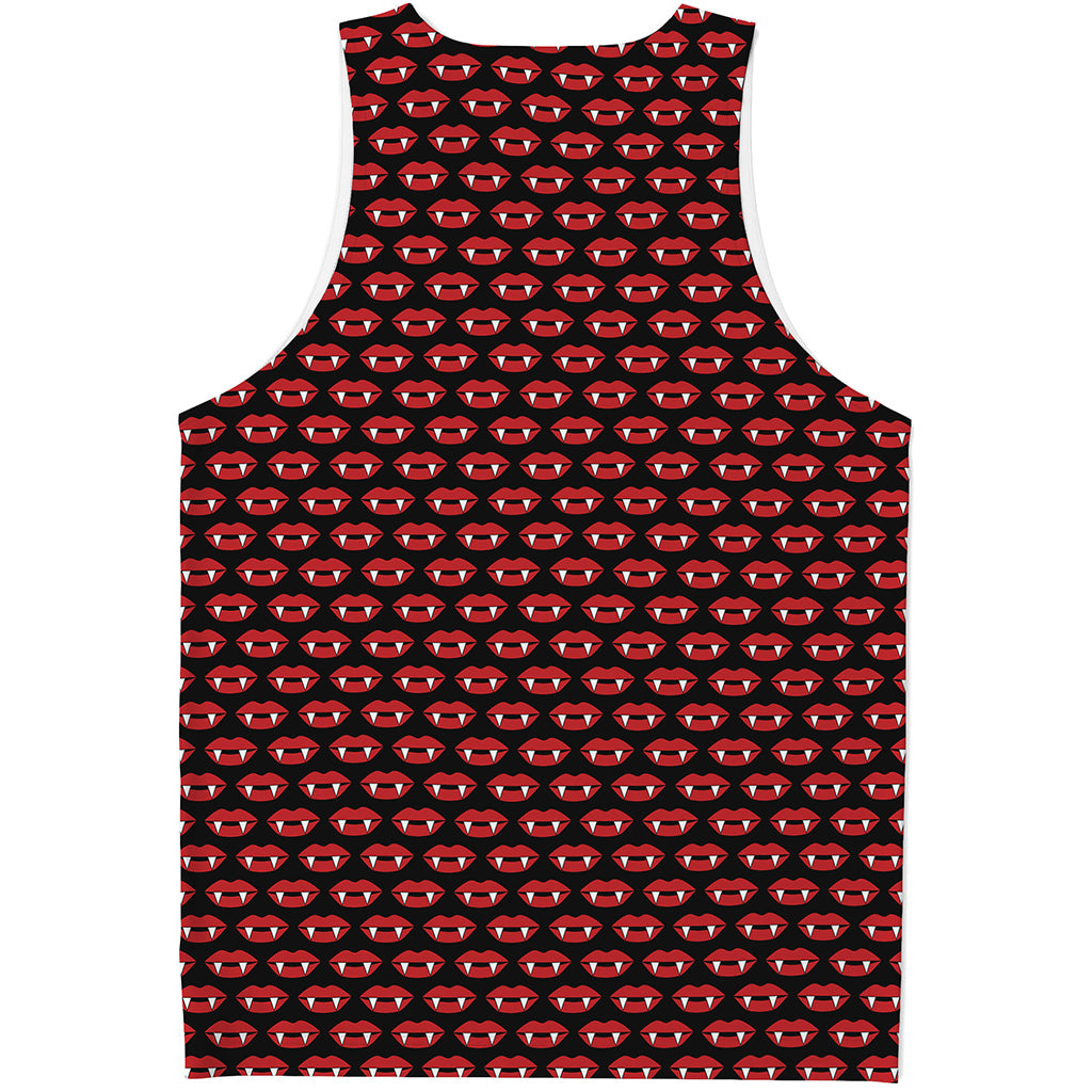 Halloween Vampire Lips Pattern Print Men's Tank Top