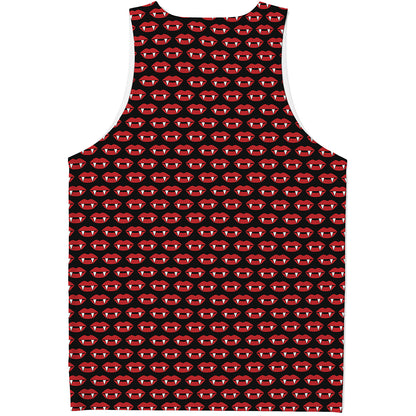 Halloween Vampire Lips Pattern Print Men's Tank Top
