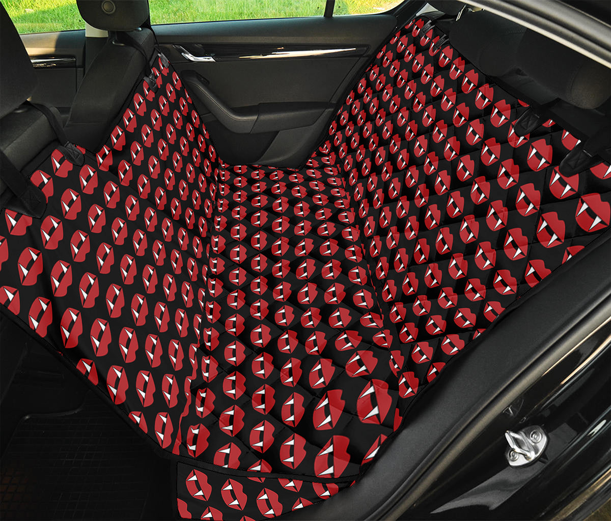 Halloween Vampire Lips Pattern Print Pet Car Back Seat Cover