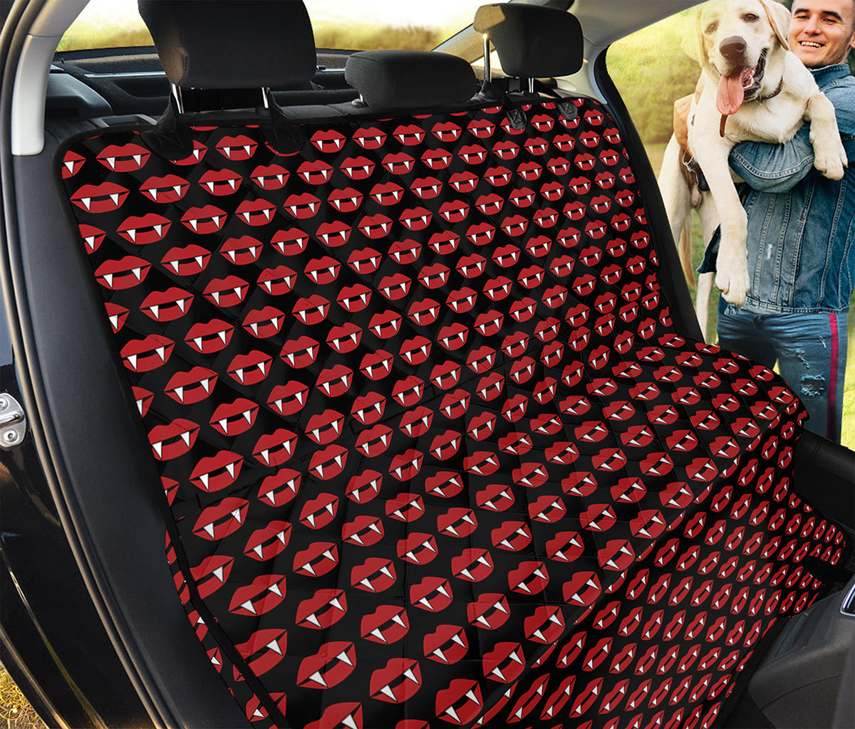 Halloween Vampire Lips Pattern Print Pet Car Back Seat Cover