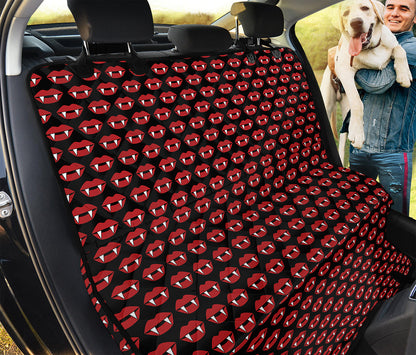 Halloween Vampire Lips Pattern Print Pet Car Back Seat Cover