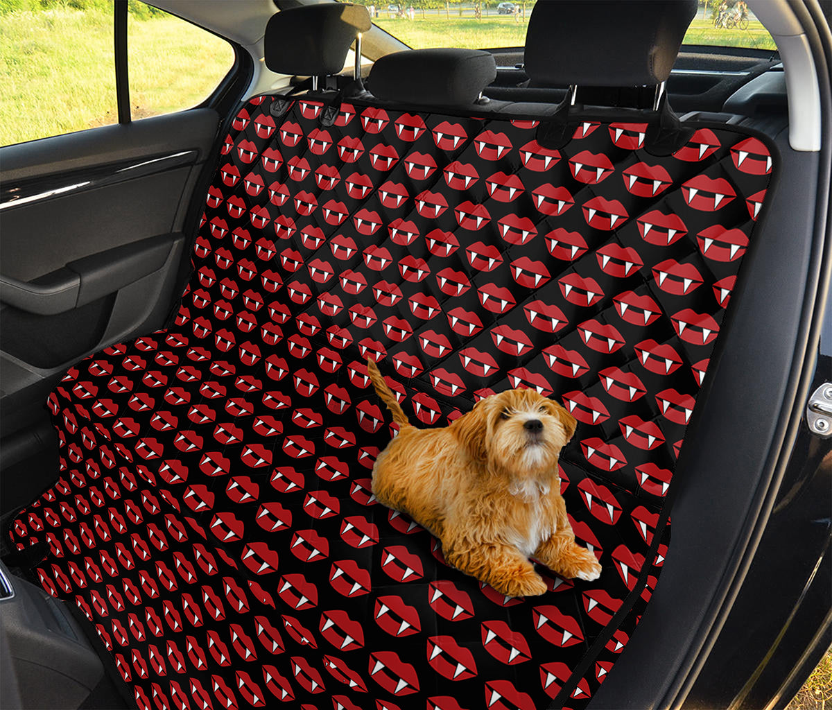 Halloween Vampire Lips Pattern Print Pet Car Back Seat Cover