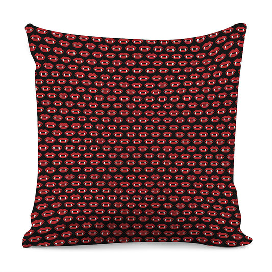 Halloween Vampire Lips Pattern Print Pillow Cover