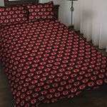 Halloween Vampire Lips Pattern Print Quilt Bed Set