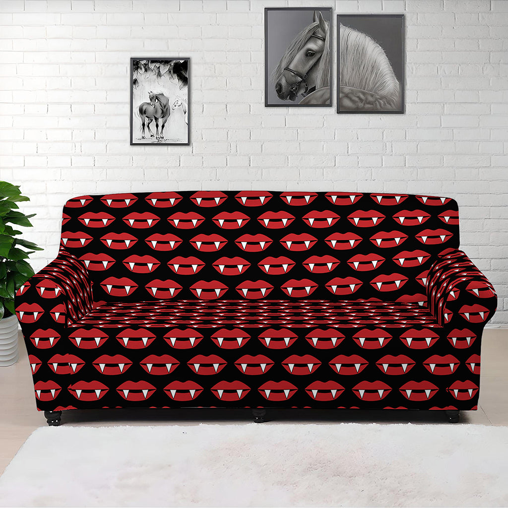 Halloween Vampire Lips Pattern Print Sofa Cover