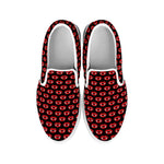 Halloween Vampire Lips Pattern Print White Slip On Shoes