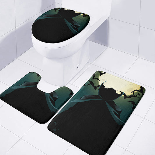 Halloween Vampire Silhouette Print 3 Piece Bath Mat Set