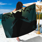 Halloween Vampire Silhouette Print Beach Sarong Wrap