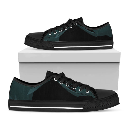 Halloween Vampire Silhouette Print Black Low Top Shoes