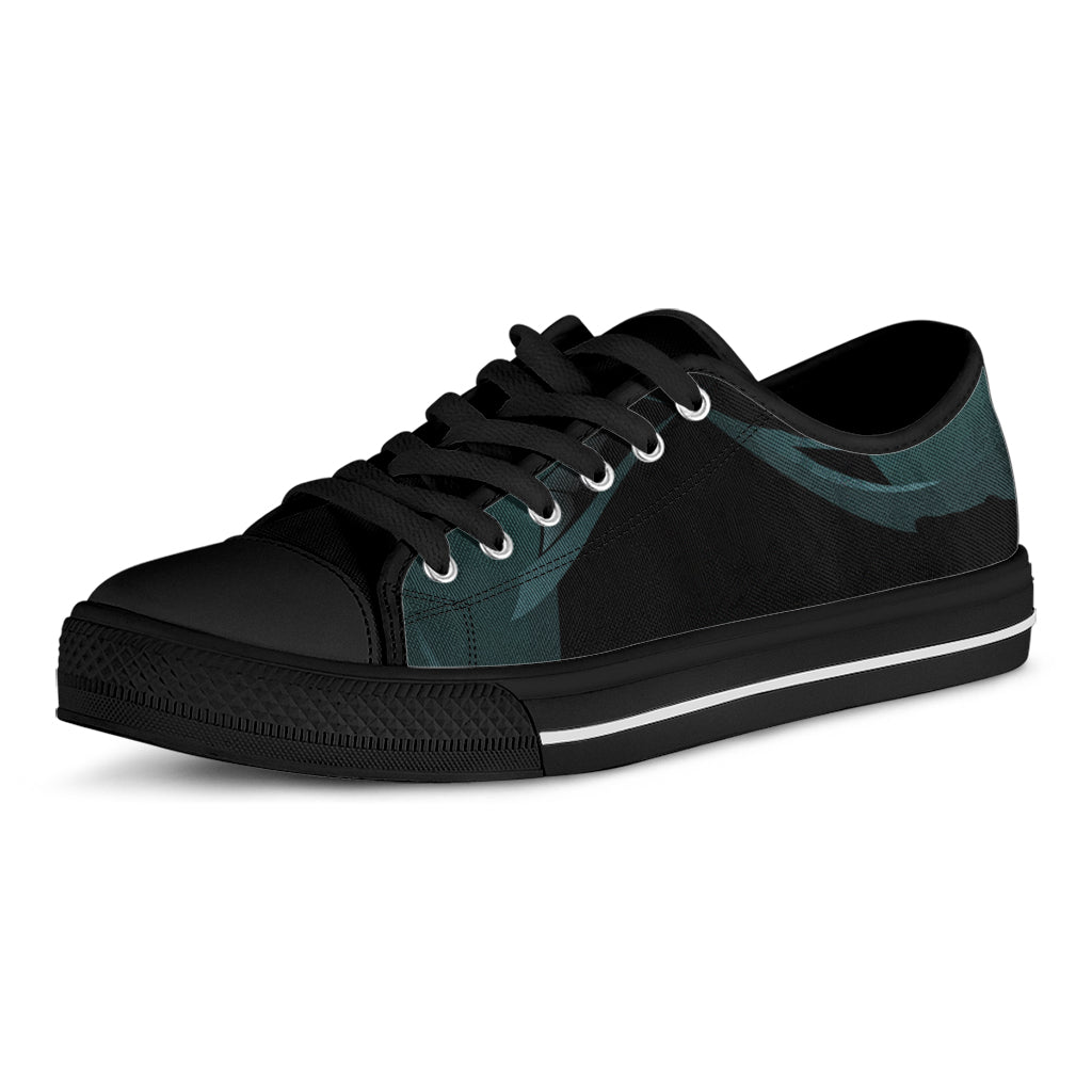 Halloween Vampire Silhouette Print Black Low Top Shoes