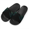 Halloween Vampire Silhouette Print Black Slide Sandals