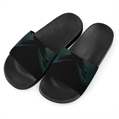 Halloween Vampire Silhouette Print Black Slide Sandals