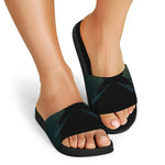 Halloween Vampire Silhouette Print Black Slide Sandals