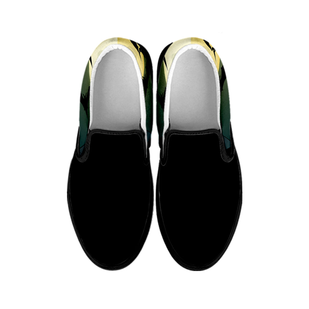 Halloween Vampire Silhouette Print Black Slip On Shoes