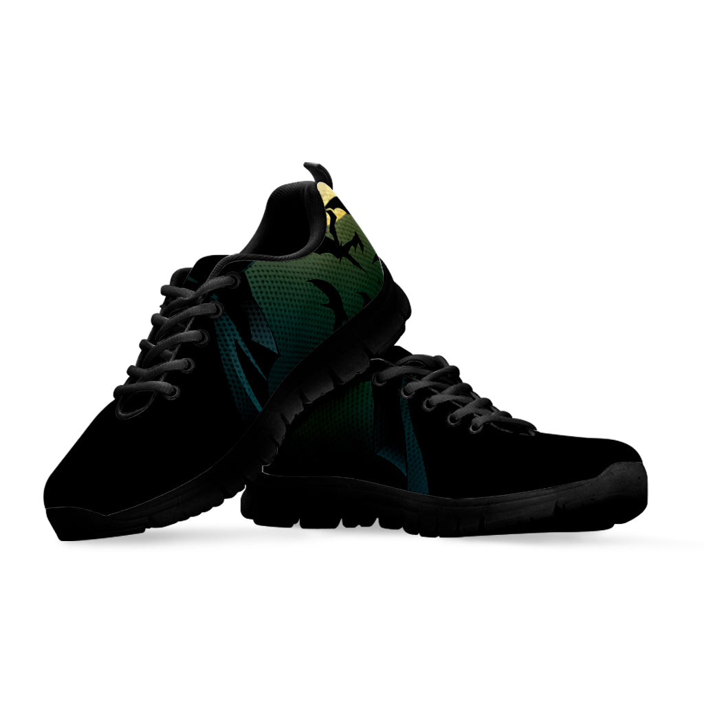Halloween Vampire Silhouette Print Black Sneakers