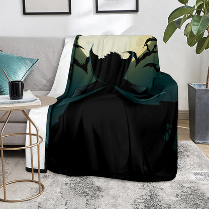 Halloween Vampire Silhouette Print Blanket