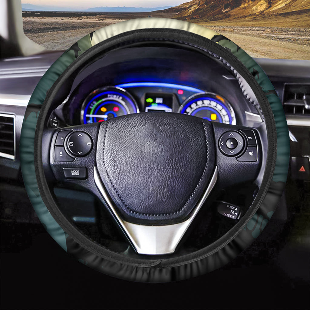 Halloween Vampire Silhouette Print Car Steering Wheel Cover