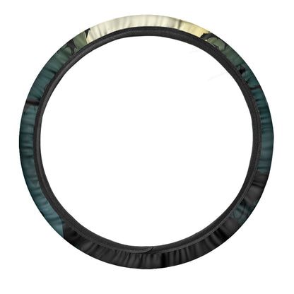 Halloween Vampire Silhouette Print Car Steering Wheel Cover