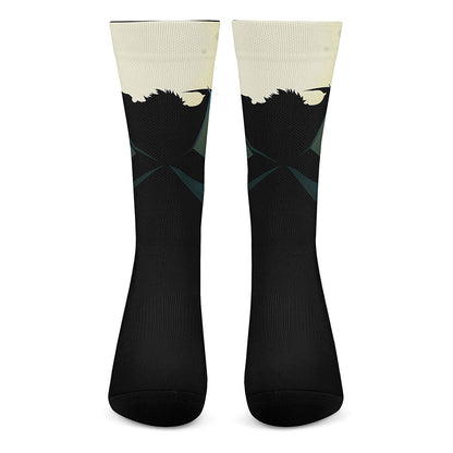 Halloween Vampire Silhouette Print Crew Socks
